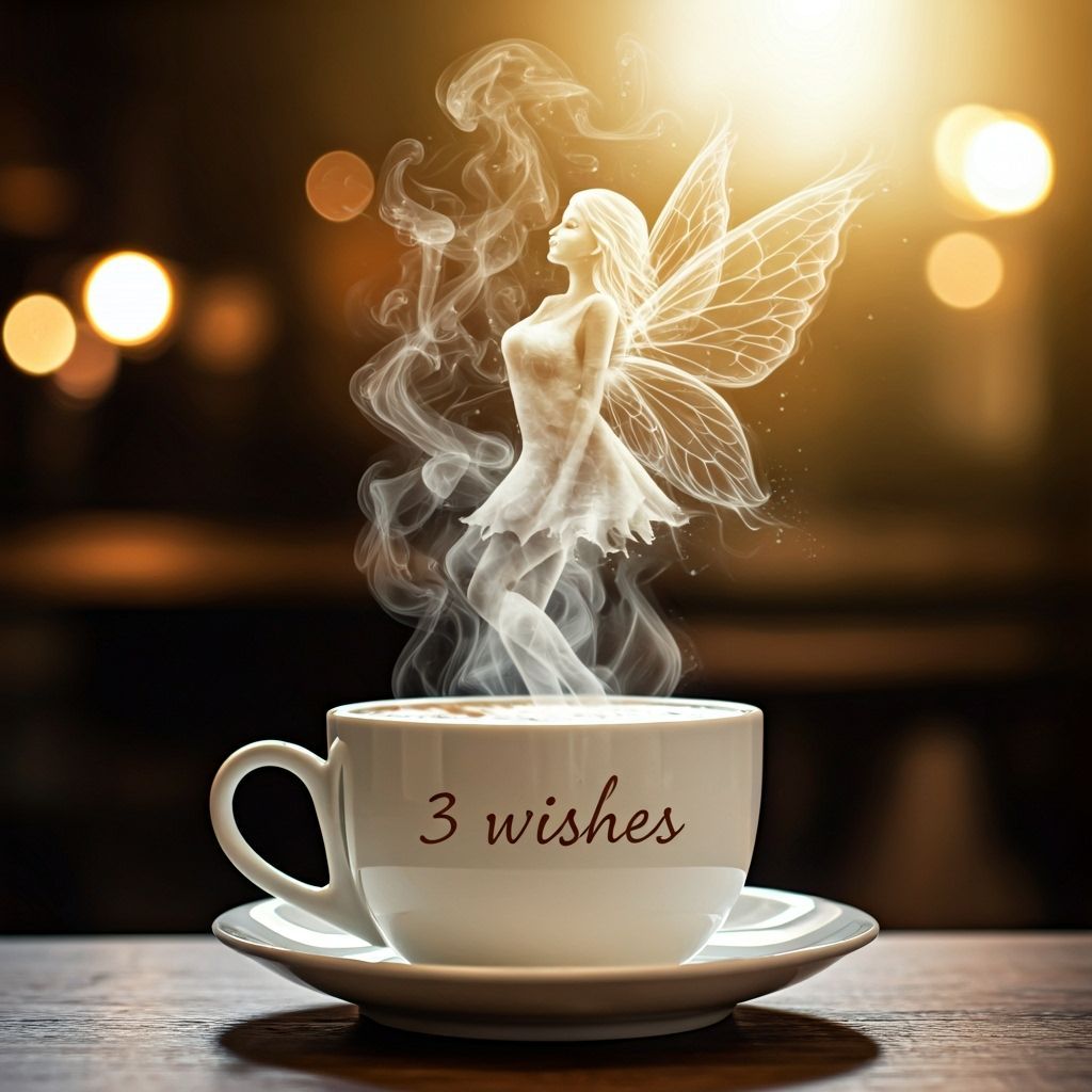 Coffee Steam Fairy Emerges From Cappuccino