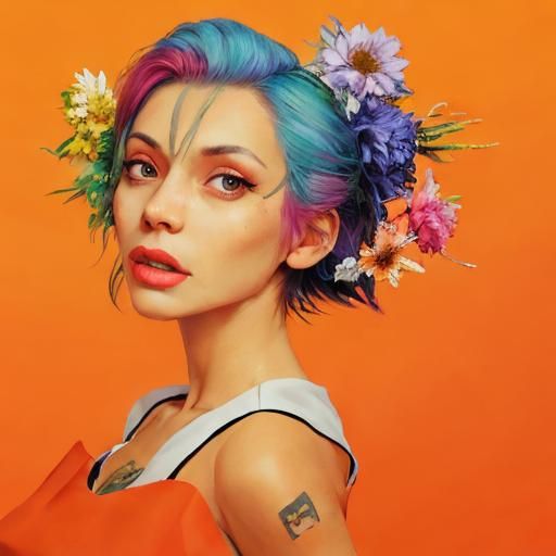 Punk Rocker with Floral Adornments