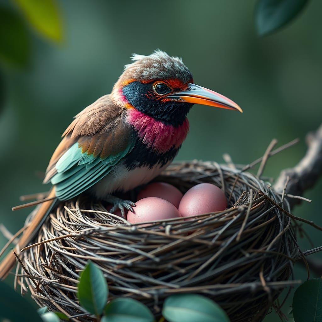 Ocellated Piculet Nesting: Photorealistic Concept Art