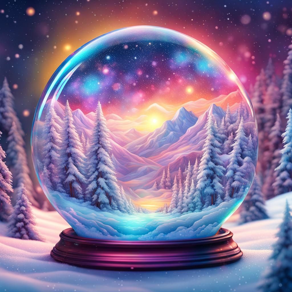 Summer in Snowglobe: Astral Cosmic Illustration