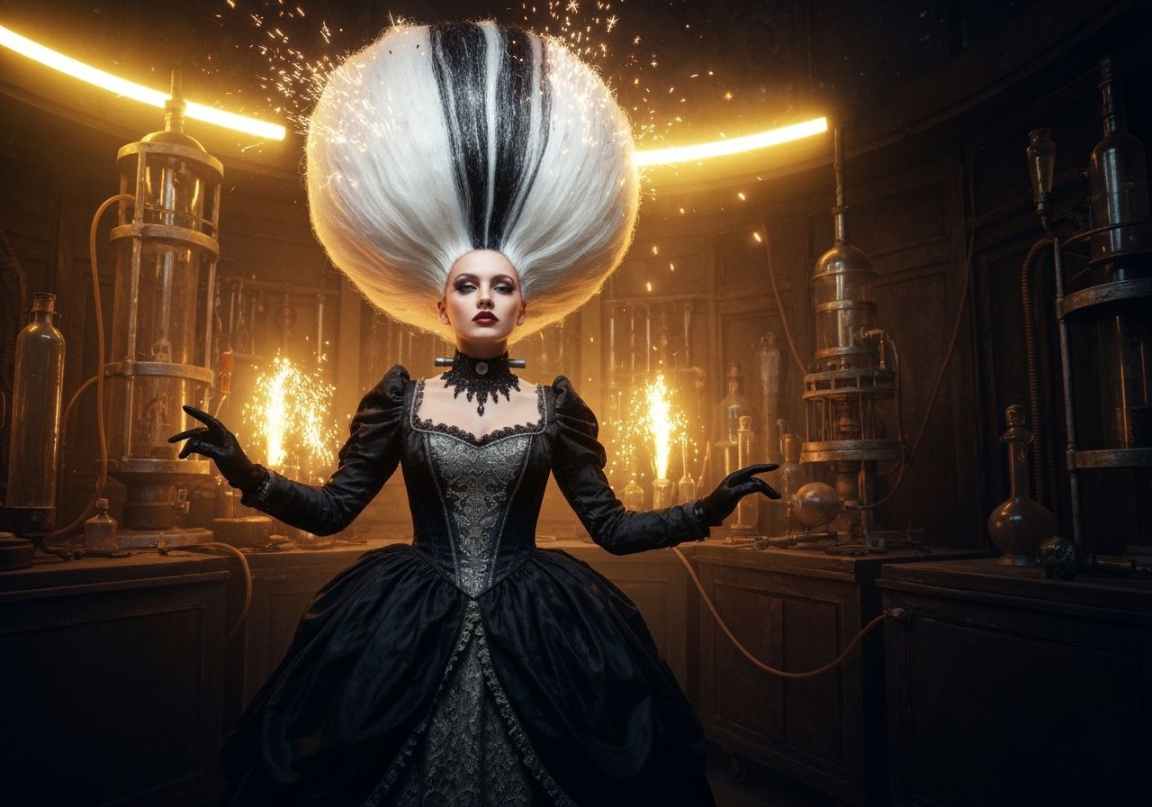 Victorian Model in Frankenstein's Lab, Illuminated