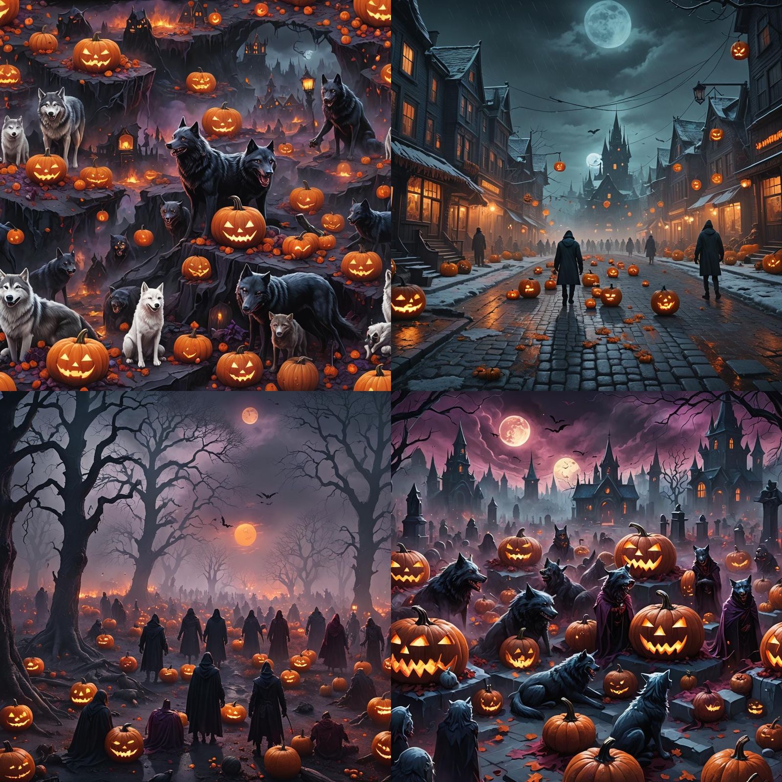 Halloween Night: Vampires, Zombies, and Spooky Pumpkins