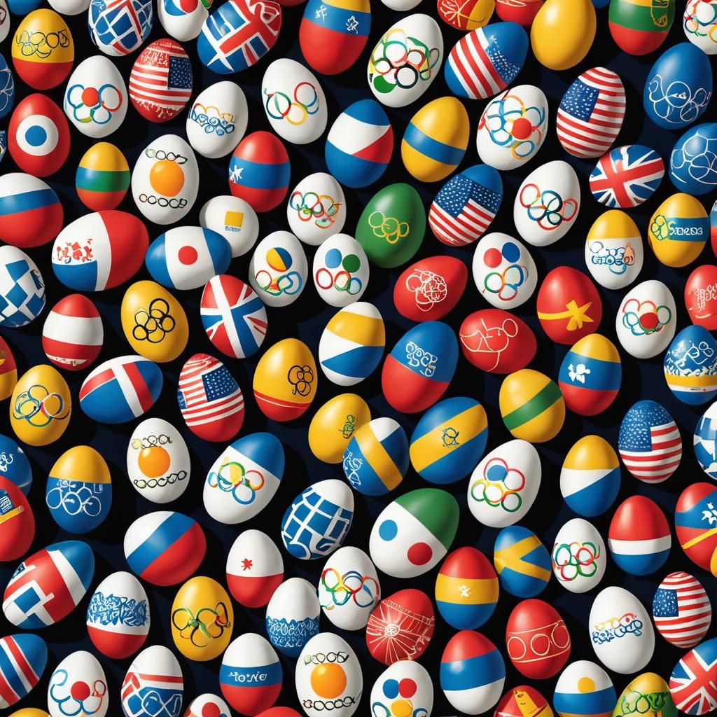 Olympic Rings Made of Eggs