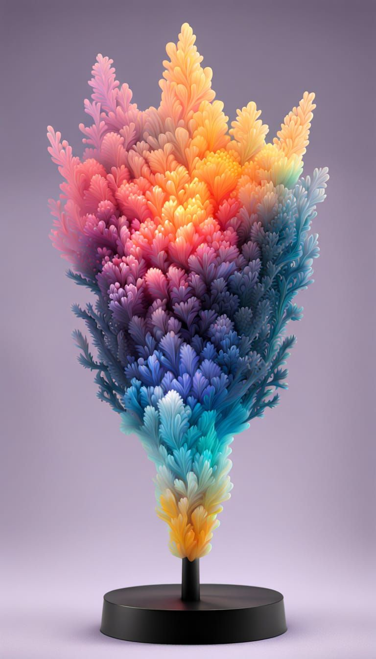 Ethereal Spaceship Navigates Fractal Nebula