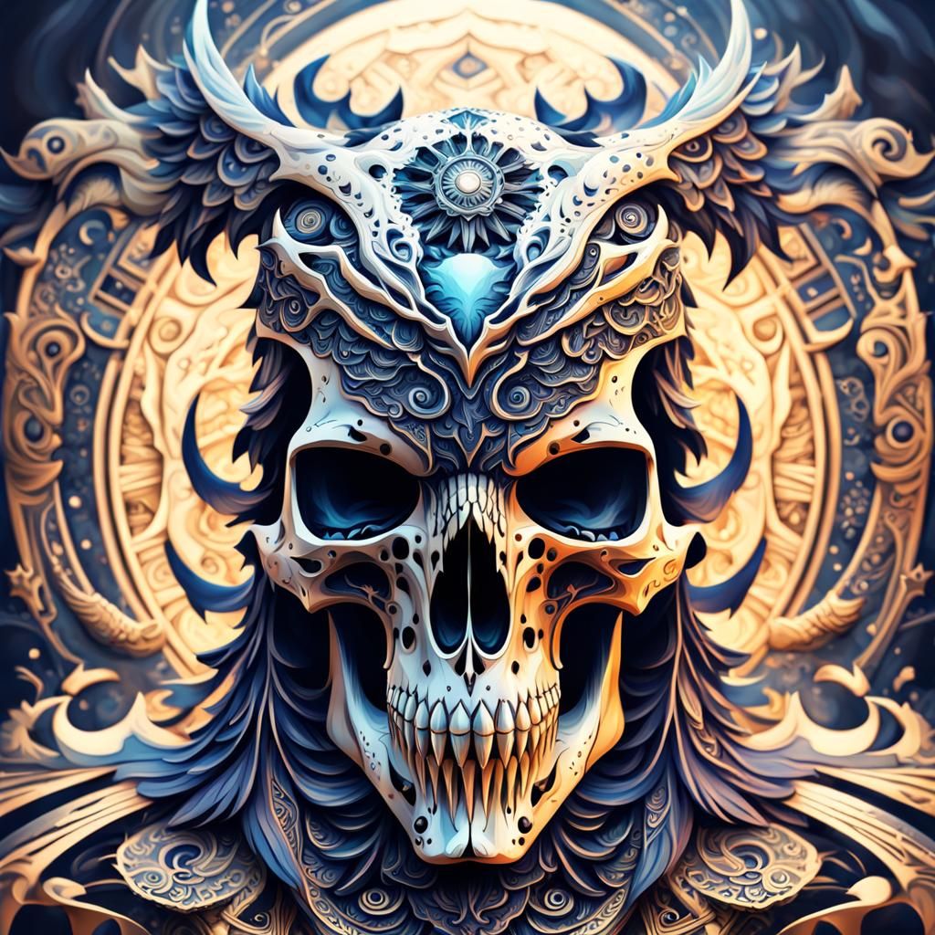 Epic Raven Skull God in Digital Matte Painting