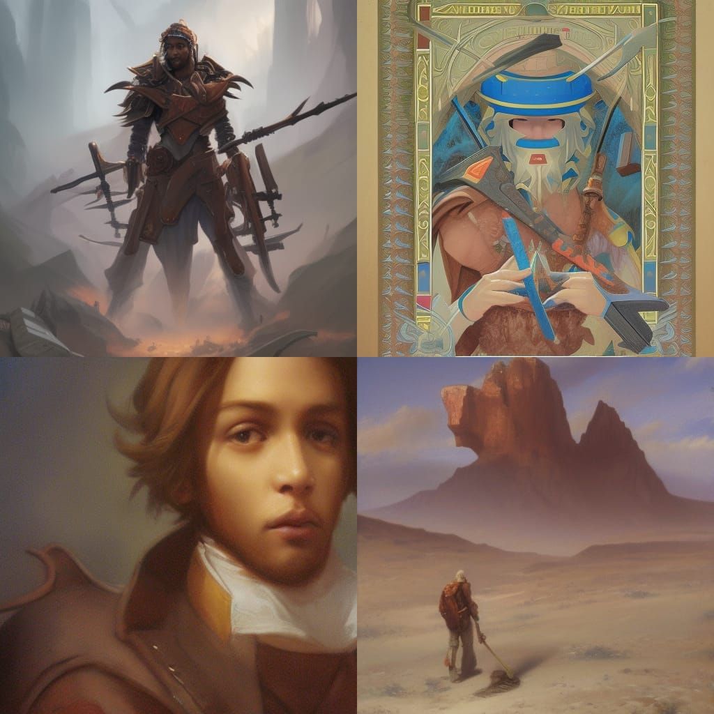 Detailed Portrait of Joshua in Art Nouveau Style