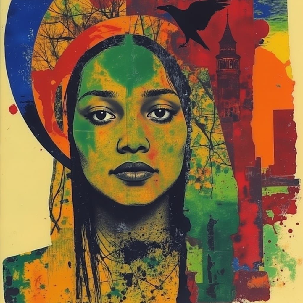 Psychedelic Expressionist Portrait in Watercolor Style