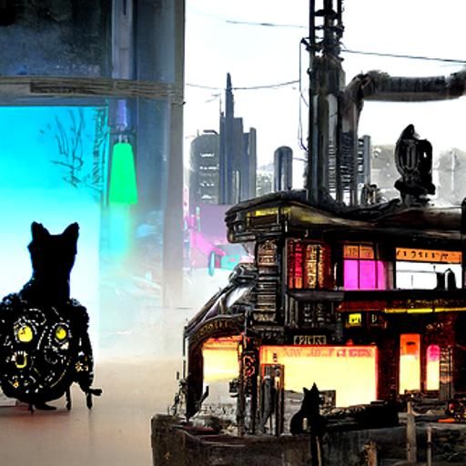 Steampunk Cat Journaling Journeys in Cyberpunk World