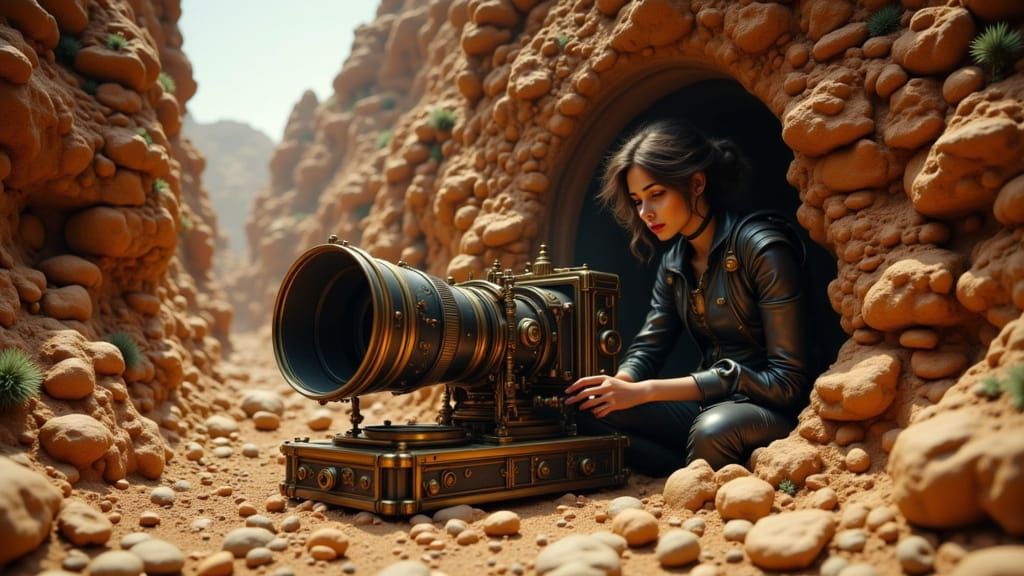 An archaeologist carefully excavates a perfectly preserved  ...