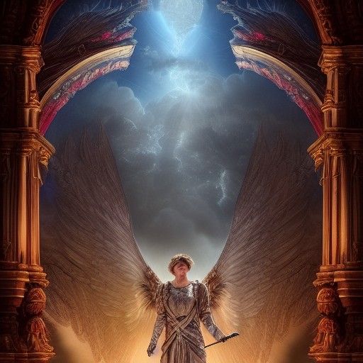 Epic Archangel Uriel Digital Matte Painting