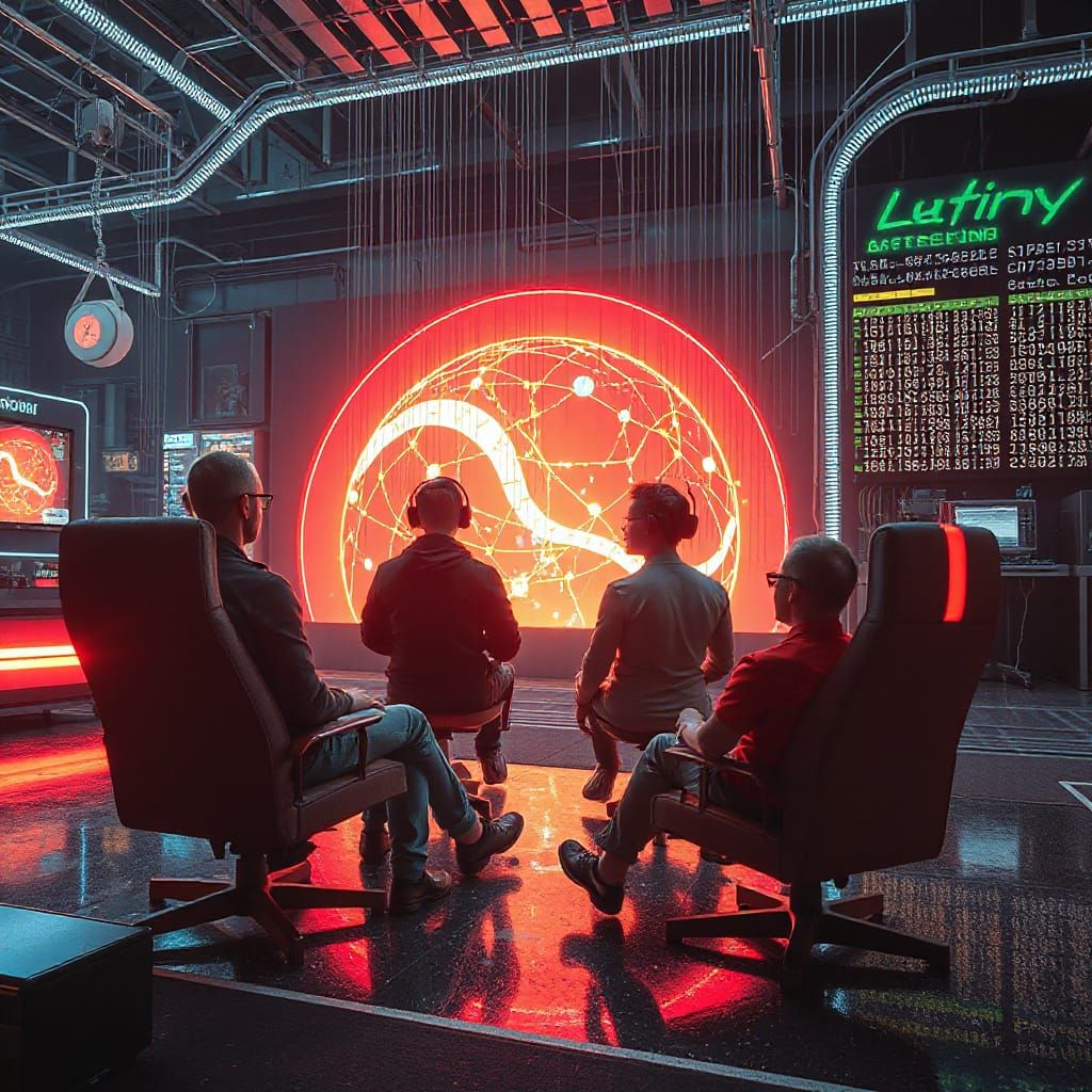 Cyberpunk Brain Interface: People Wired to Computer