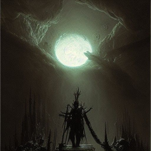 Burning Planet in Gothic Horror Style