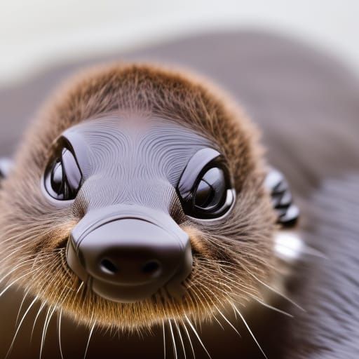 Adorable Baby Platypus Portrait in 4K Resolution