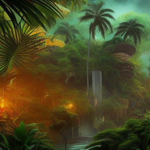 Tropical Jungle Temple Concept Art