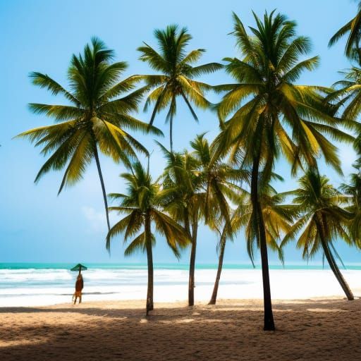 Coconut Trees on a Brilliant Beach