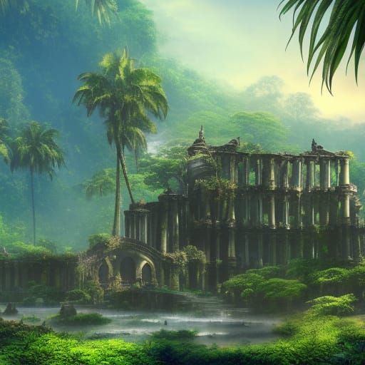 High Gothic Tank in Tropical Jungle Ruins