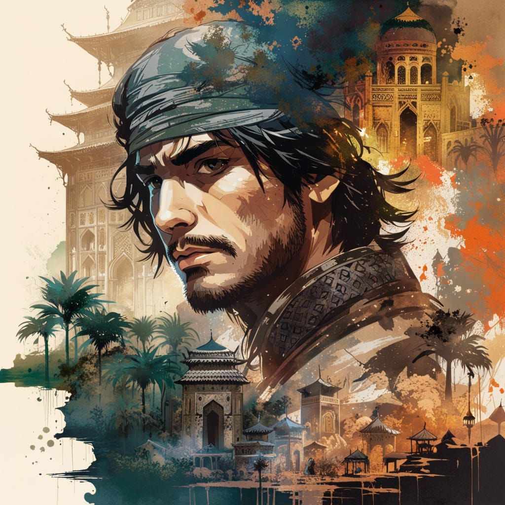 Prince of Persia Double Exposure Portrait