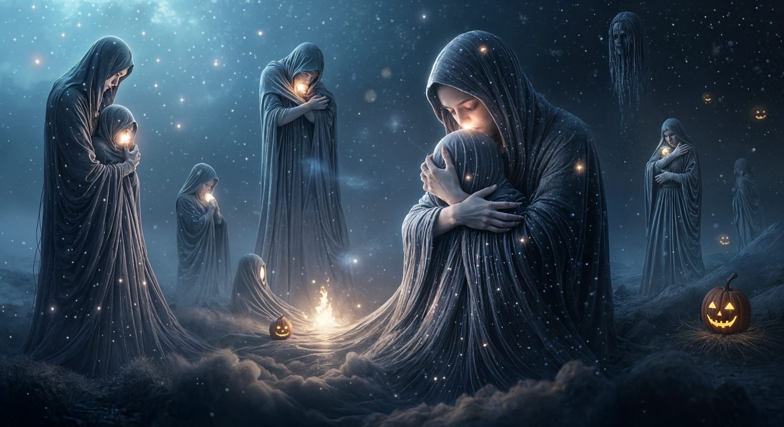 Ethereal Otherworldly Art with Ghostly Figures