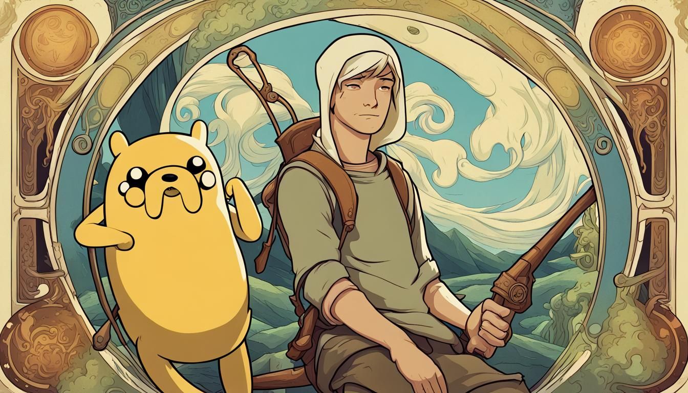 Finn and Jake in Art Nouveau Style