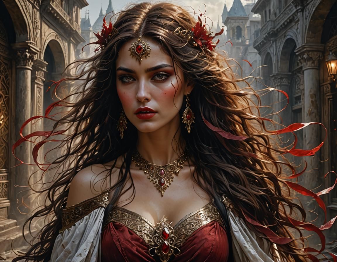 Suntanned Woman on Beach as Digital Painting