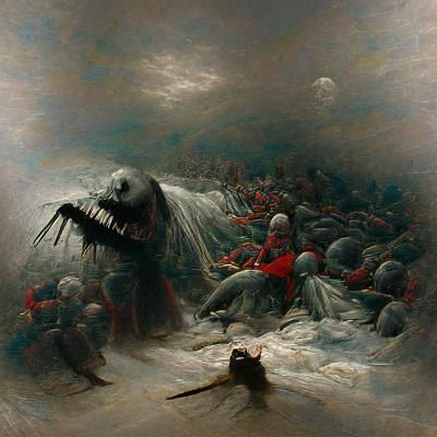 Horrors of War in Engraving Style