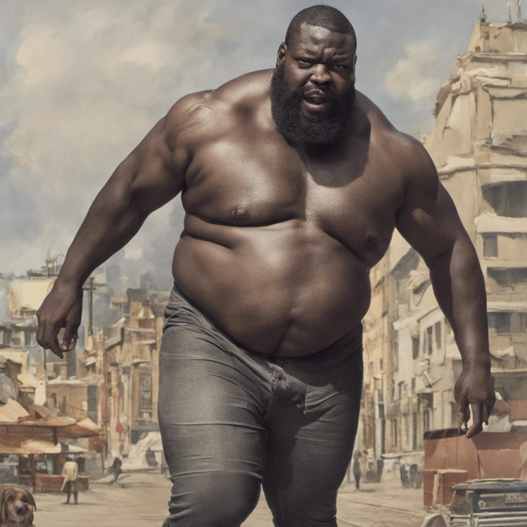 AI Generated Image of Big Black Men