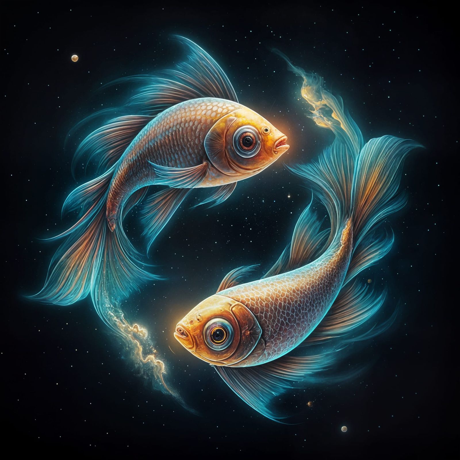 Cosmic Gas Fish in Triadic Colors