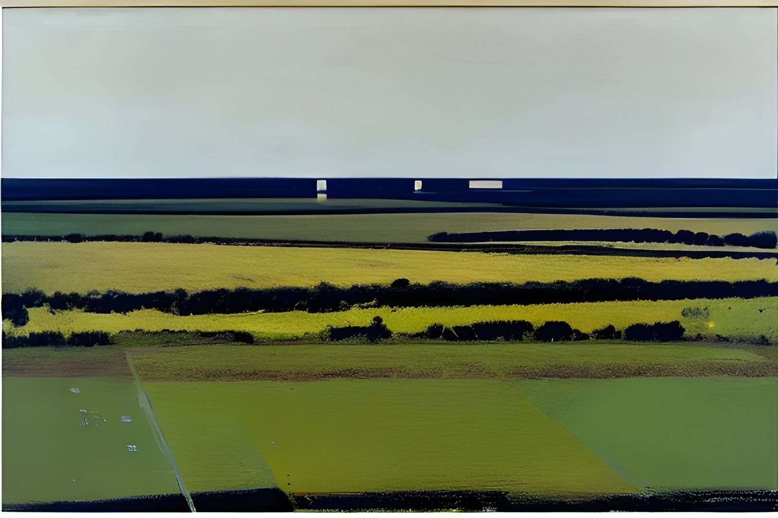 Eerie Coastal Landscape with Maze in Richter Style