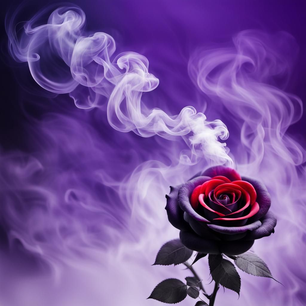 Smokey Rose in Purple Haze: A Photorealistic Creation