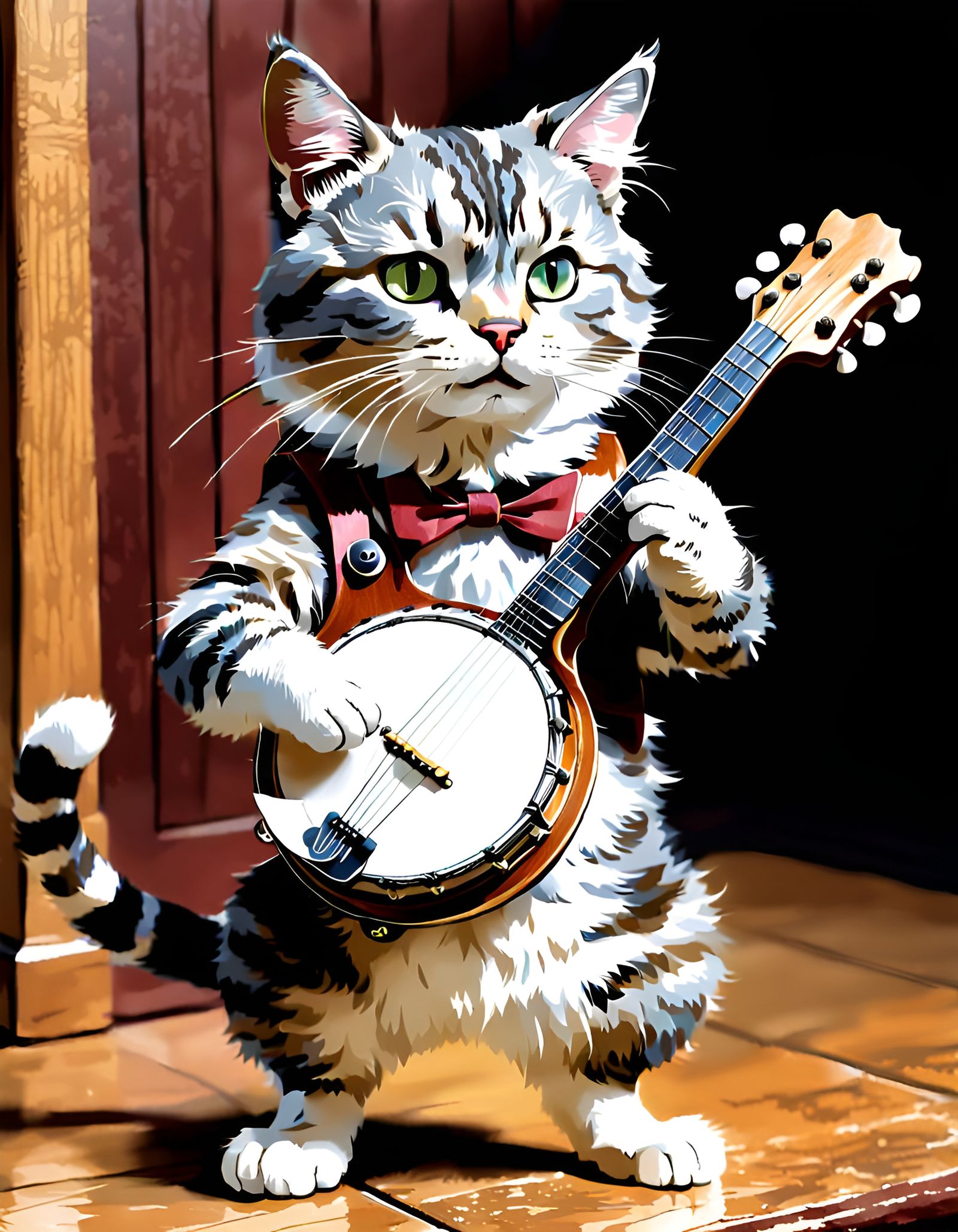 Cat Playing Banjo: A Whimsical Musical Feline