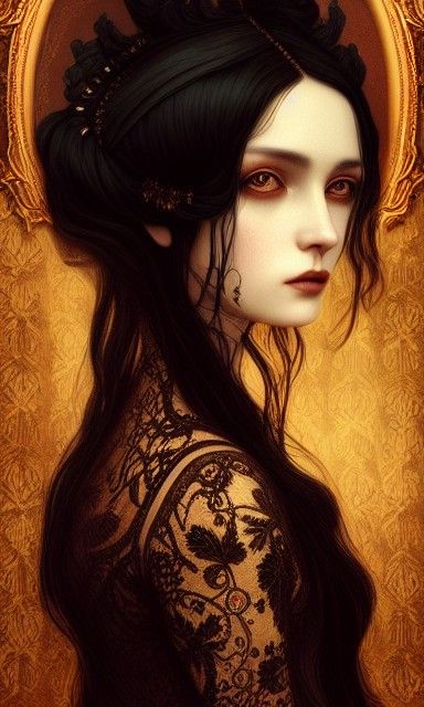 Gothic Rococo Portrait of Androgynous Figure