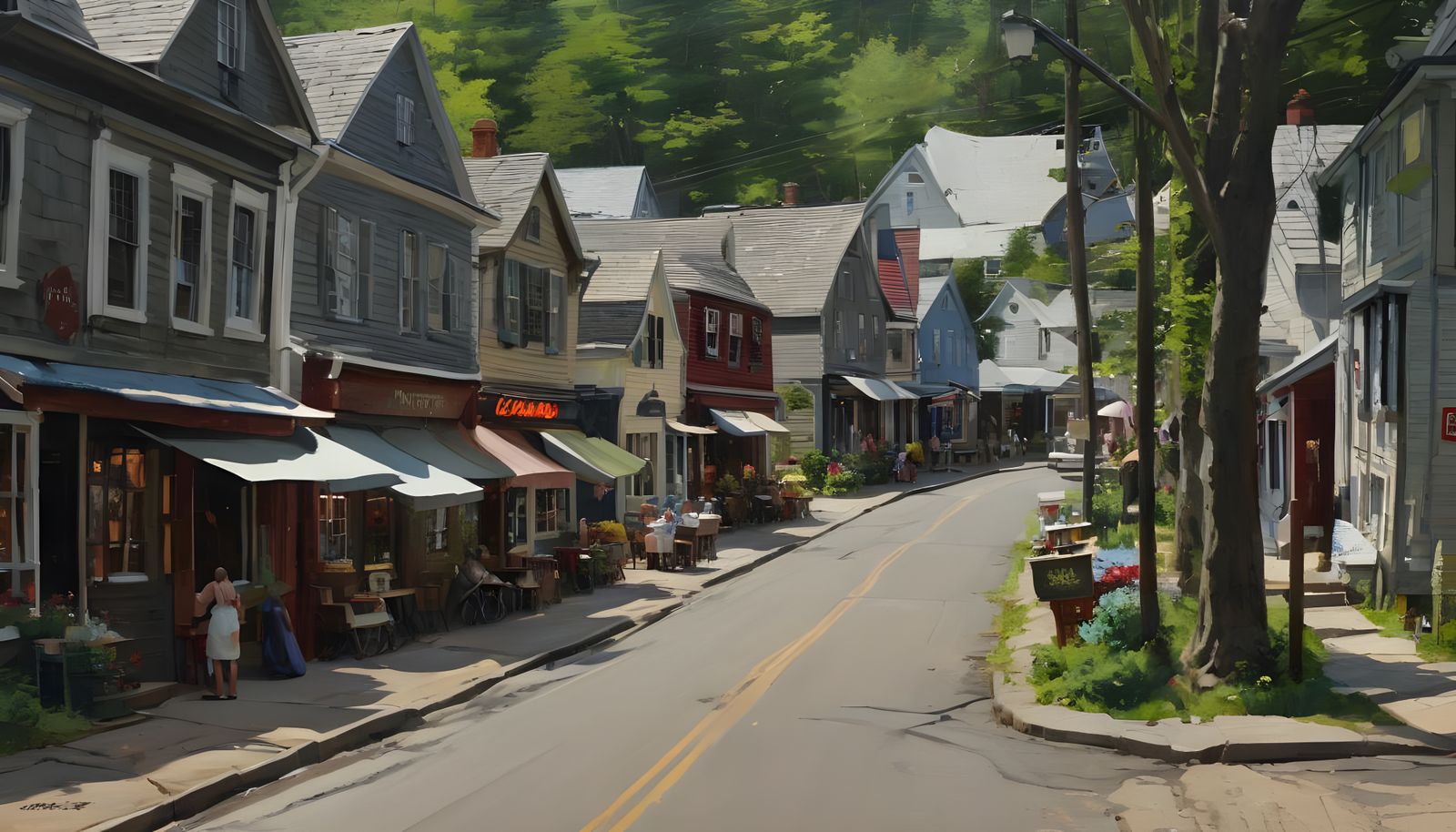 Surreal Impasto Village Scene in the Heart of Maine