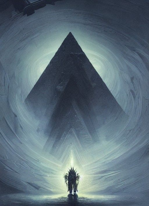 Psychedelic Black Hole Pyramid in Digital Art Style