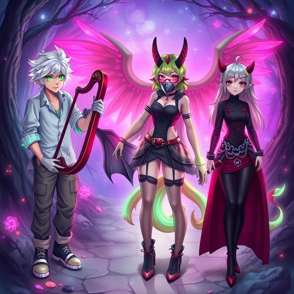 Mystical Realm: Four Unique Characters Converge