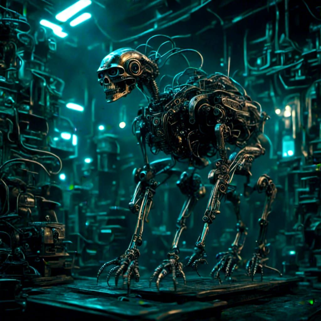 Cyberpunk Android Monster in Blade Runner Style