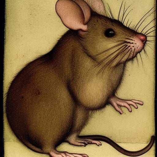 Medieval Mouse Illustration in Renaissance Style