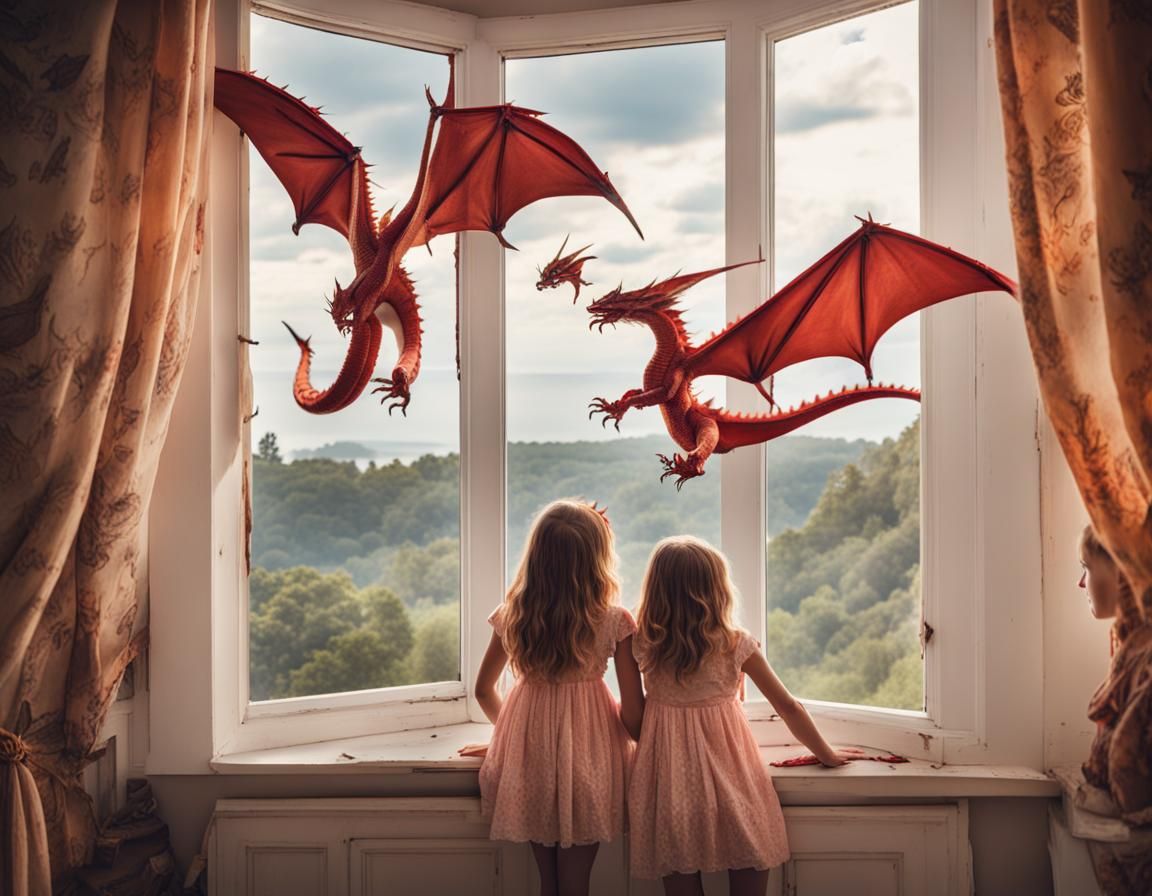 Sisters Watch Dragons Performing Acrobatics