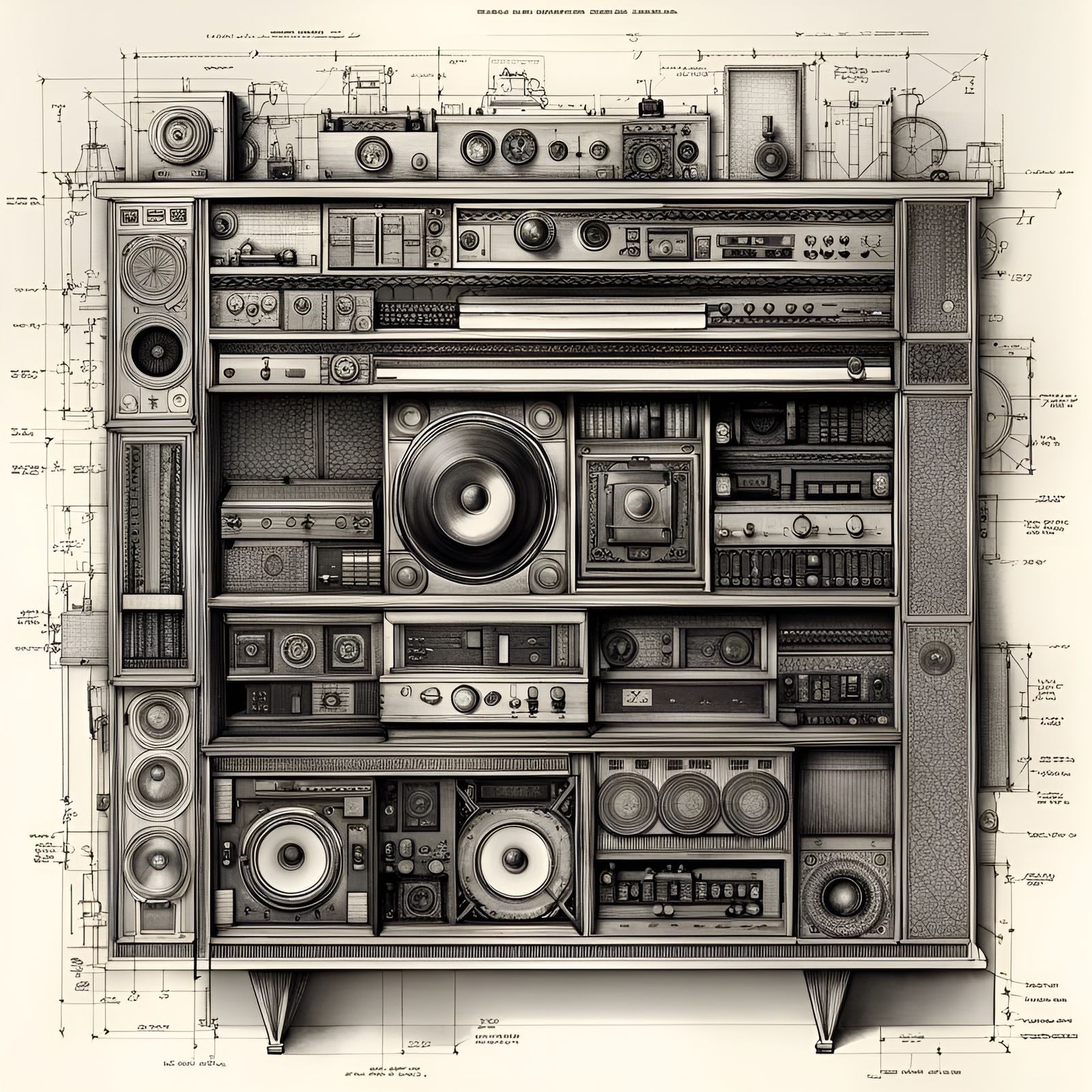 'Stereopunk by X' technical sketch - 10jul23