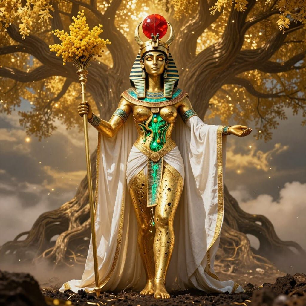 Iusaaset, Goddess of Creation, in Solid Gold