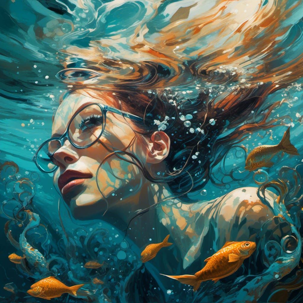 Porpoise and Mermaid Celebrate Undersea, Graffiti Art