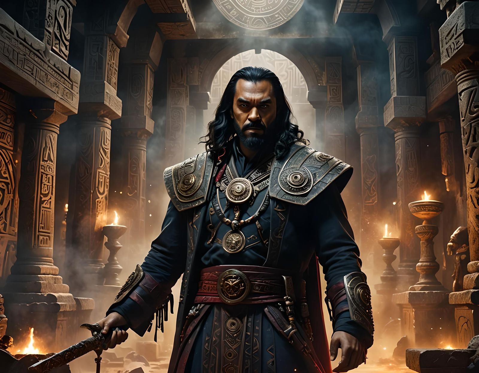 Vandal Savage as Hyperdetailed Matte Painting