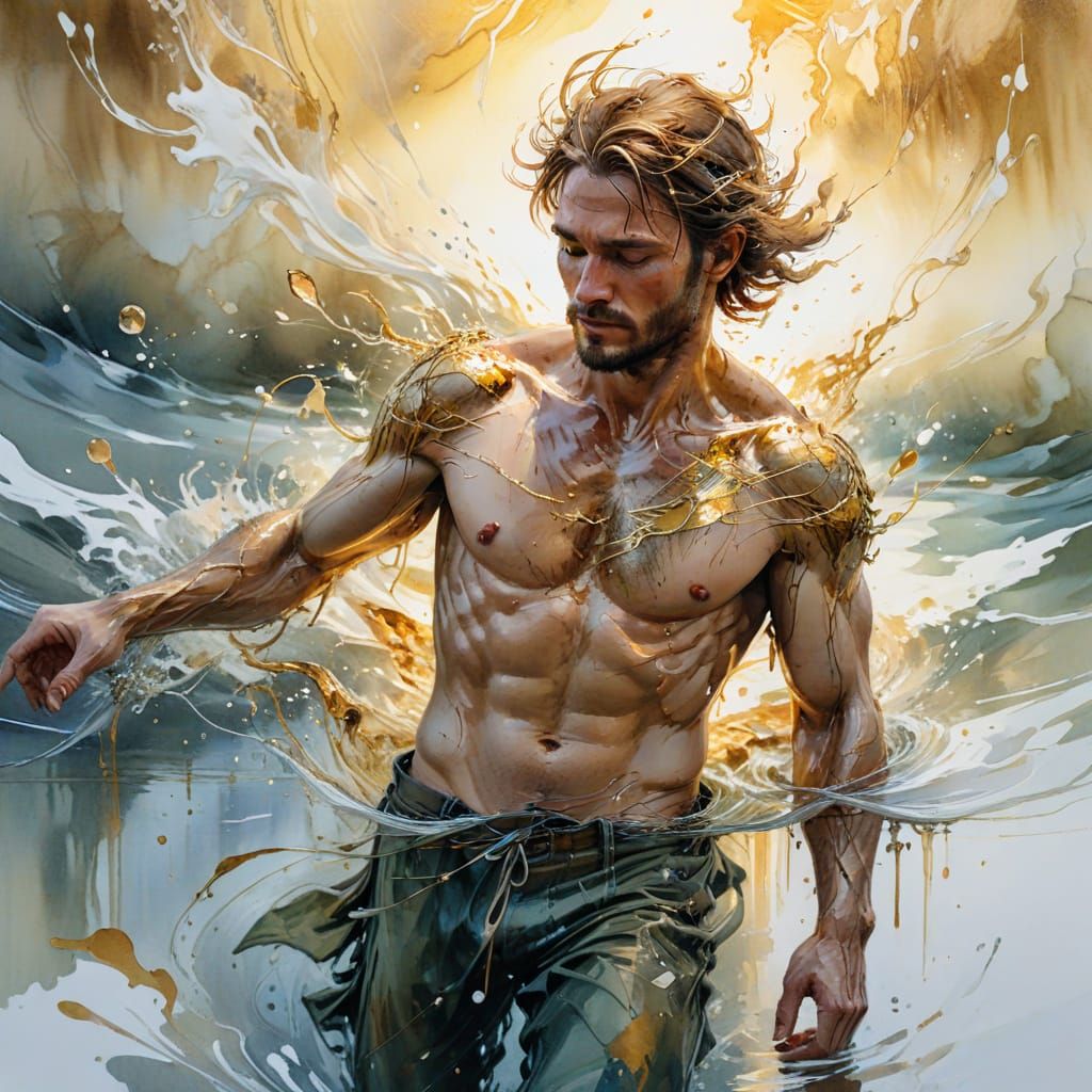 The Flying Dutchman in Golden Light: A Watercolor Masterpiec...