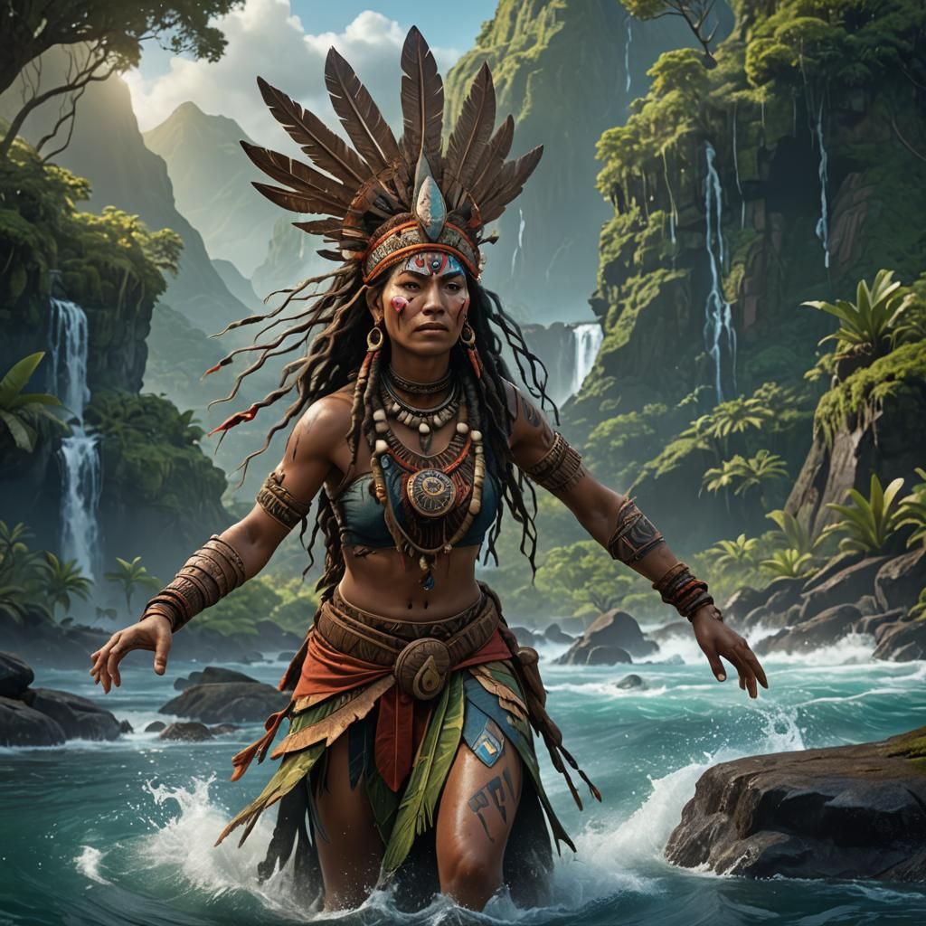 Maori Shaman Avatar on Hawaiian Island