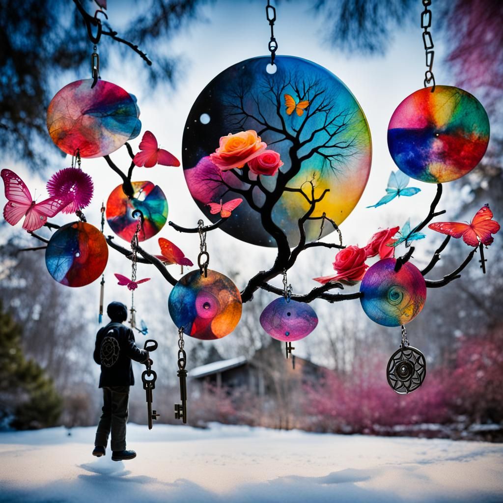 Surreal Shrine Tree with Key Dreamcatcher