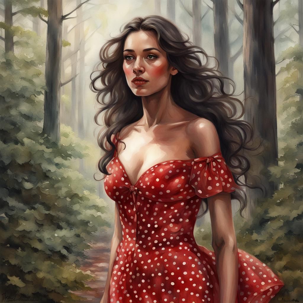 Stunning brunette Dariana strolls through the forest