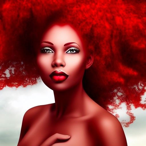 Fairytale Woman with Red Hair in City