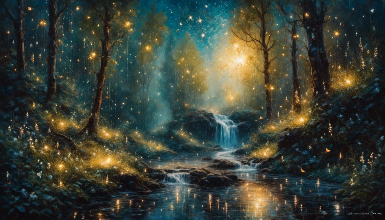 Enchanted Forest: Fireflies and Milky Way