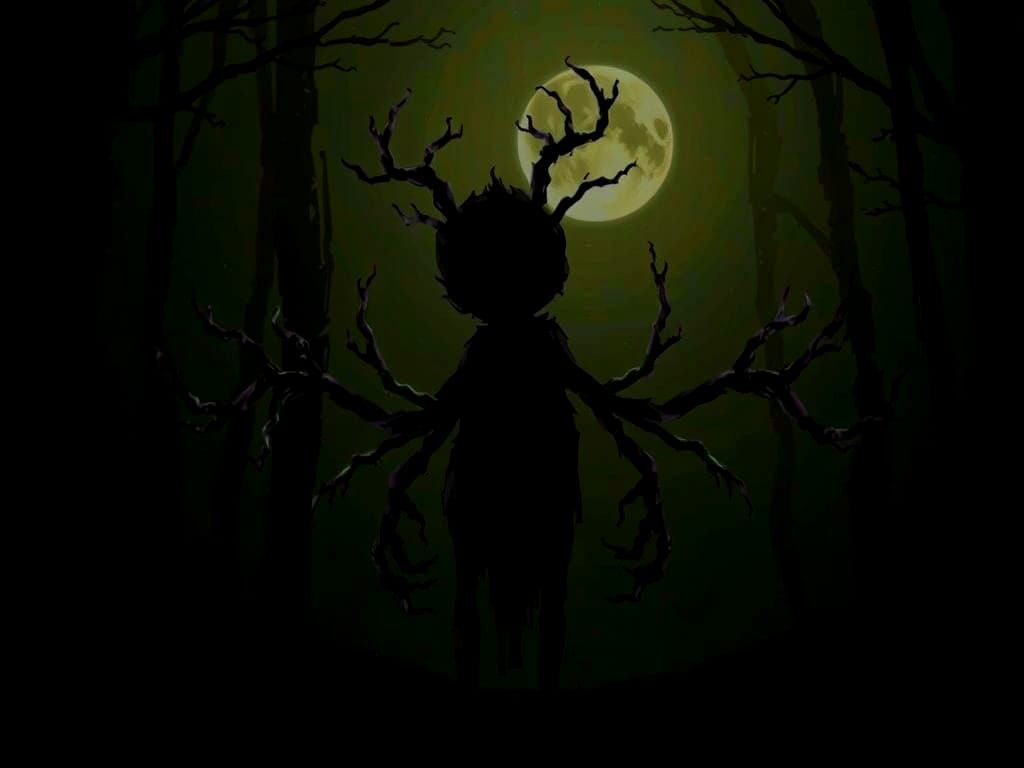 Mysterious Forest Creature Silhouette in Dark Fantasy Style