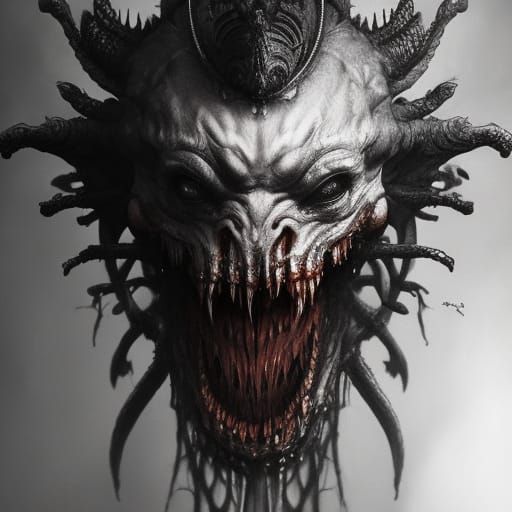 Chibi Spider Duck Skeleton God: Dark Fantasy Concept Art