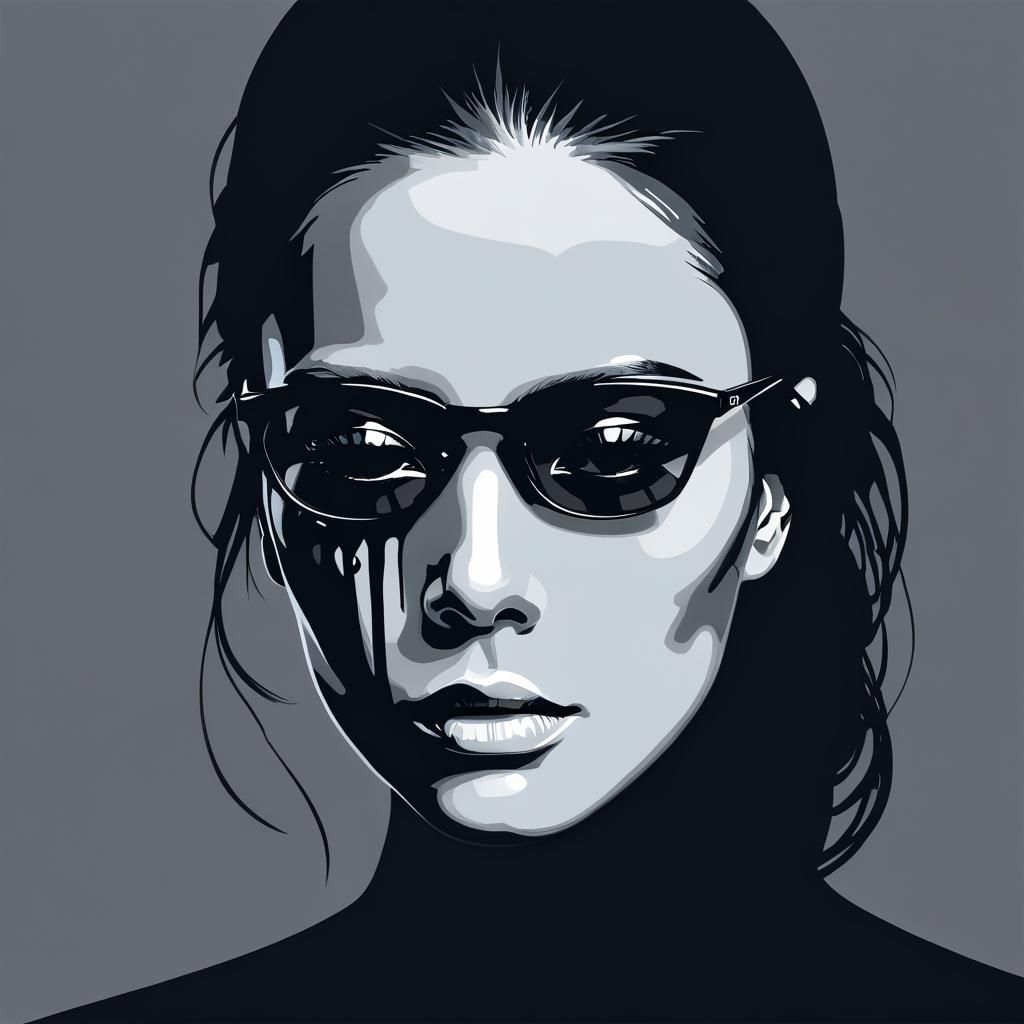 A Monochromatic Portrait with a Touch of Blues